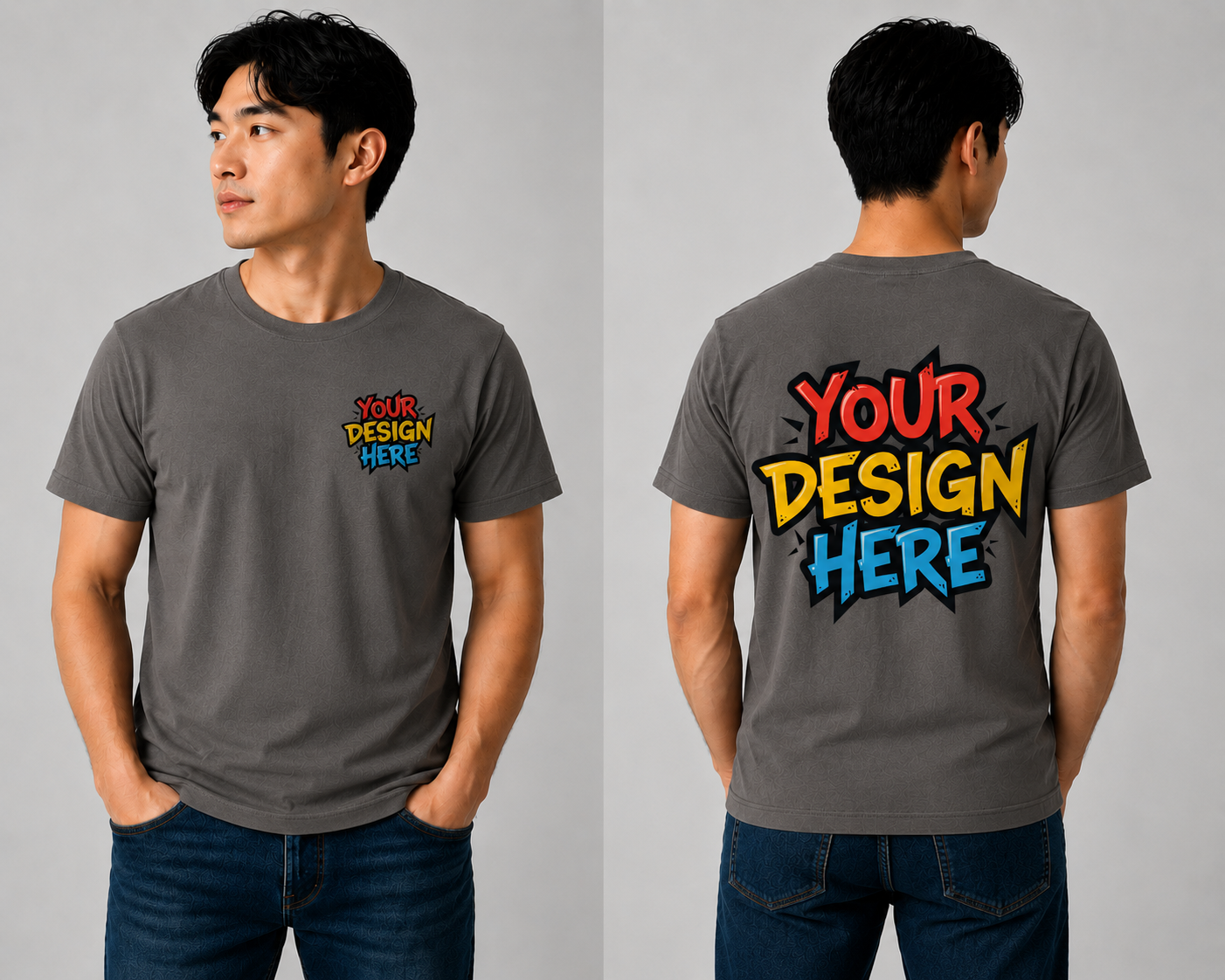 DigiPrint Unisex T-Shirt Light Cotton 100%, Double Print