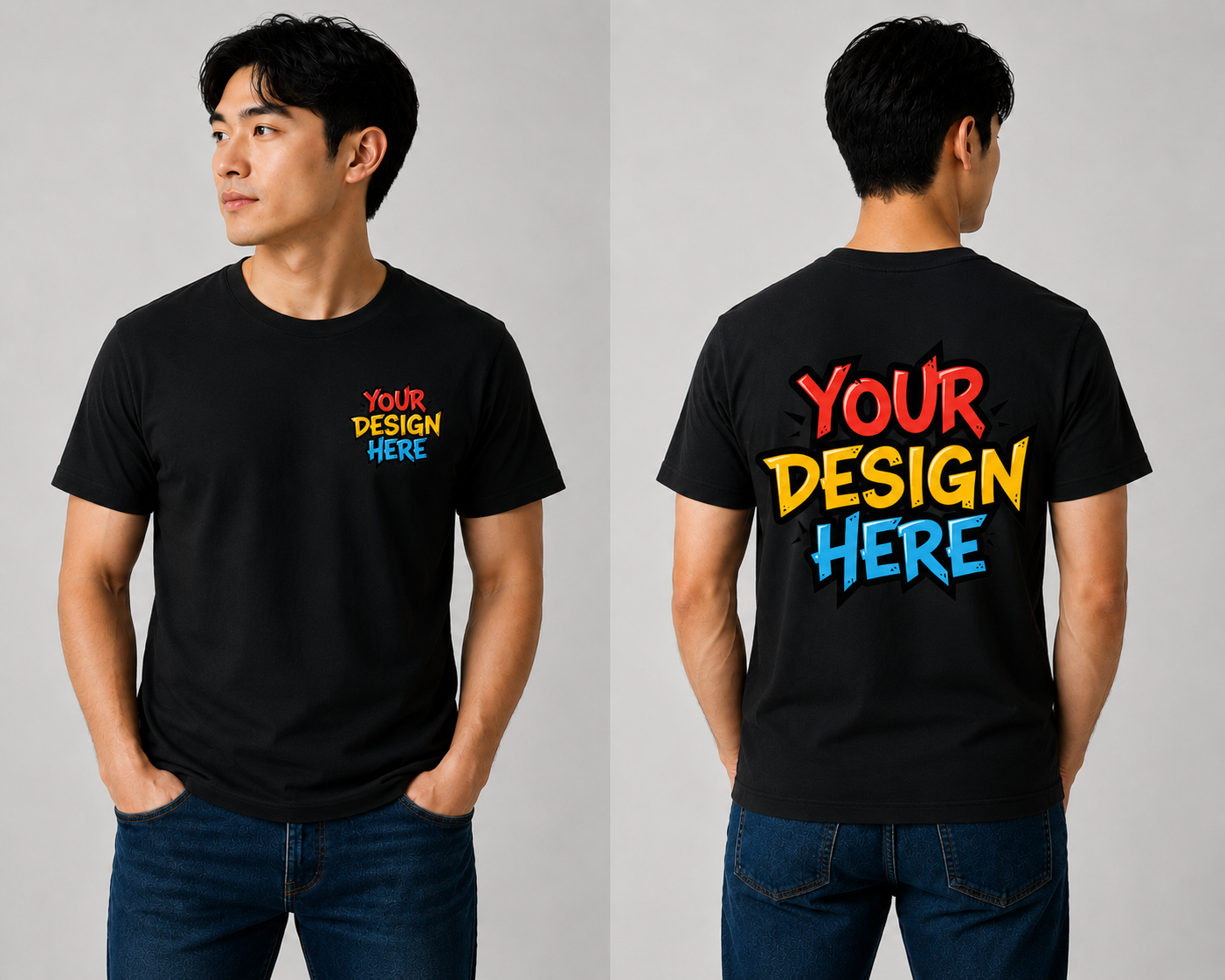 DigiPrint Unisex T-Shirt Light Cotton 100%, Double Print