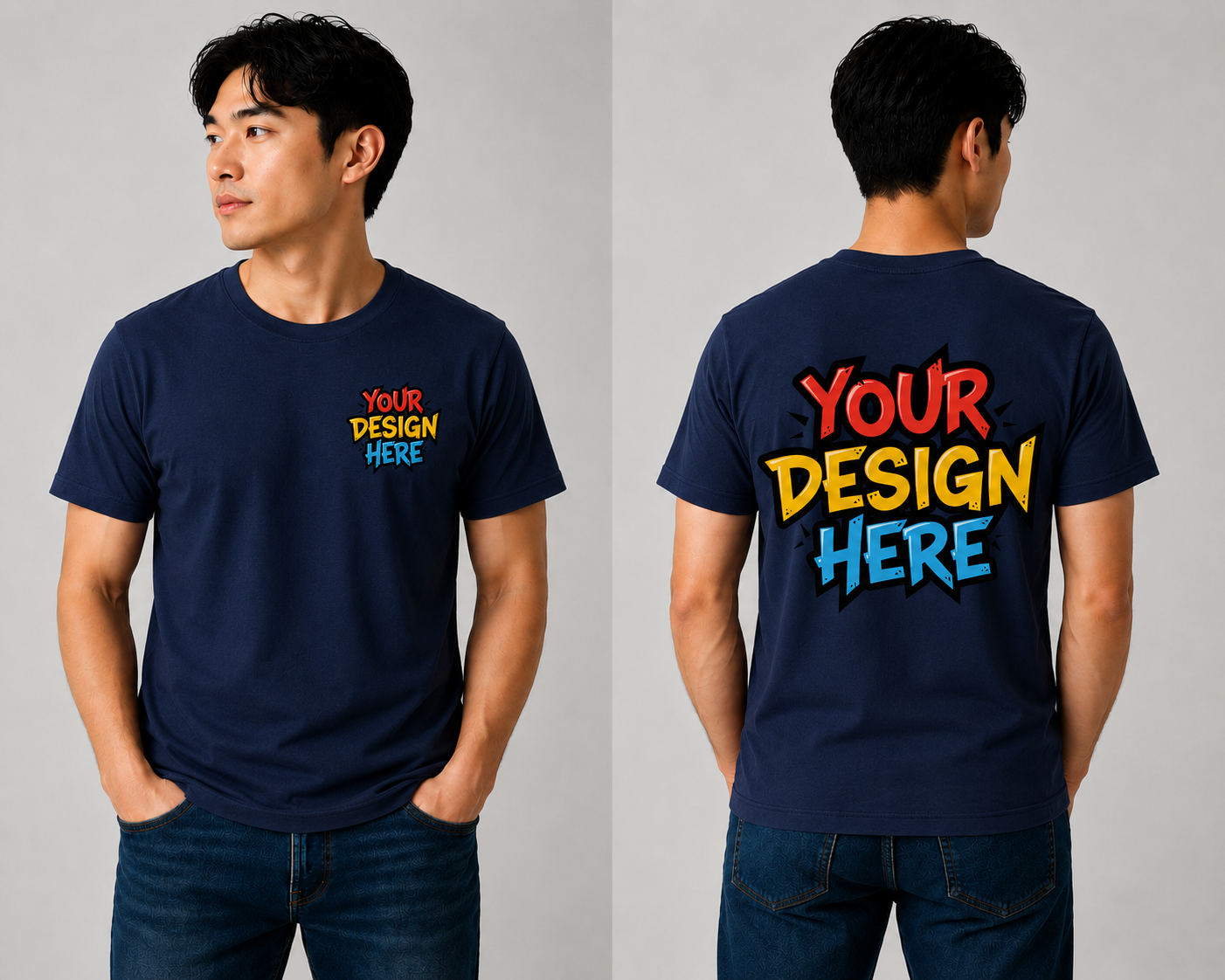DigiPrint Unisex T-Shirt Light Cotton 100%, Double Print