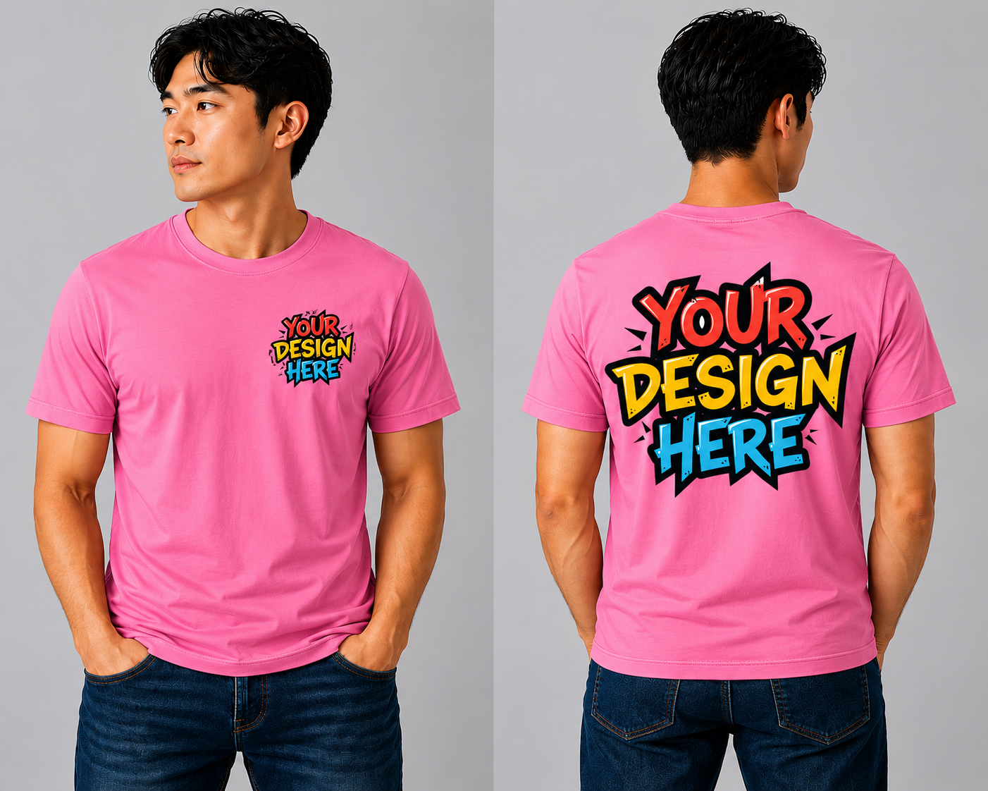 DigiPrint Unisex T-Shirt Light Cotton 100%, Double Print