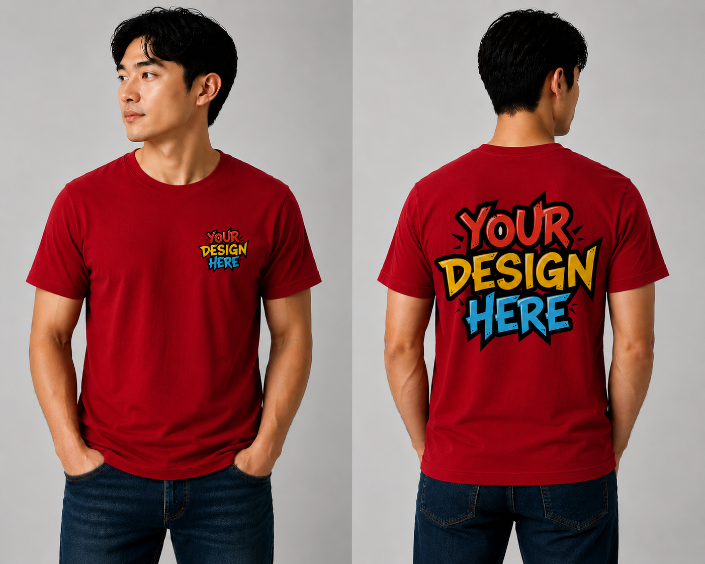 DigiPrint Unisex T-Shirt Light Cotton 100%, Double Print