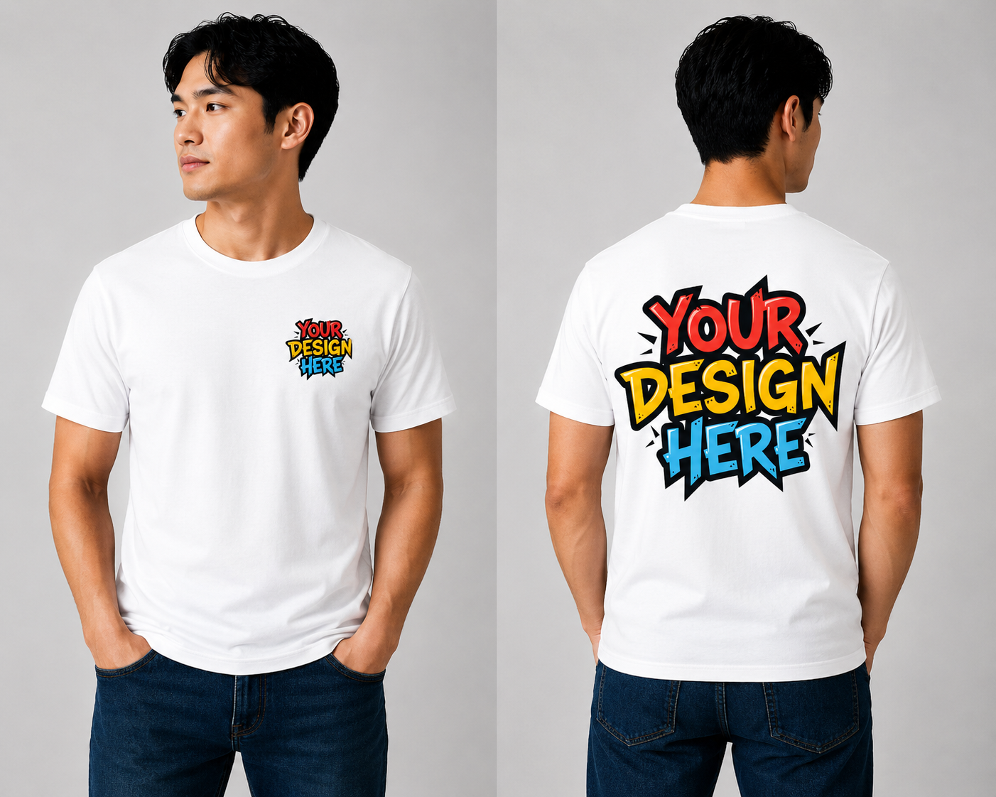 DigiPrint Unisex T-Shirt Light Cotton 100%, Double Print