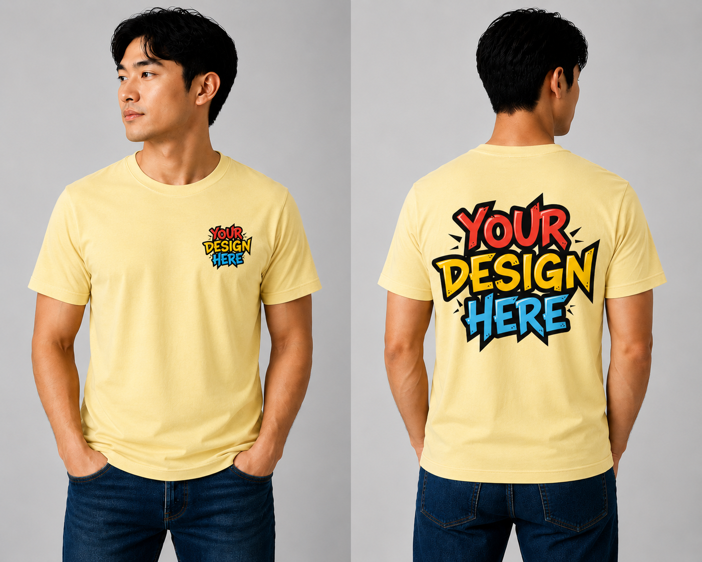 DigiPrint Unisex T-Shirt Light Cotton 100%, Double Print